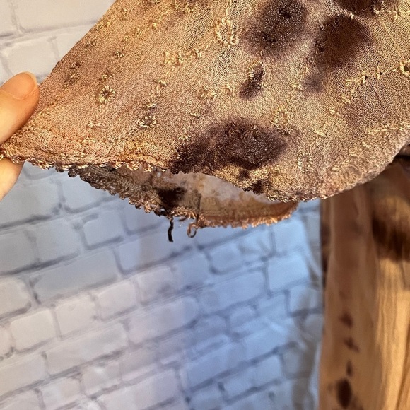 Boho hippie tie dye flowy feminine dress oversized crocheted bottom free size - Picture 10 of 16